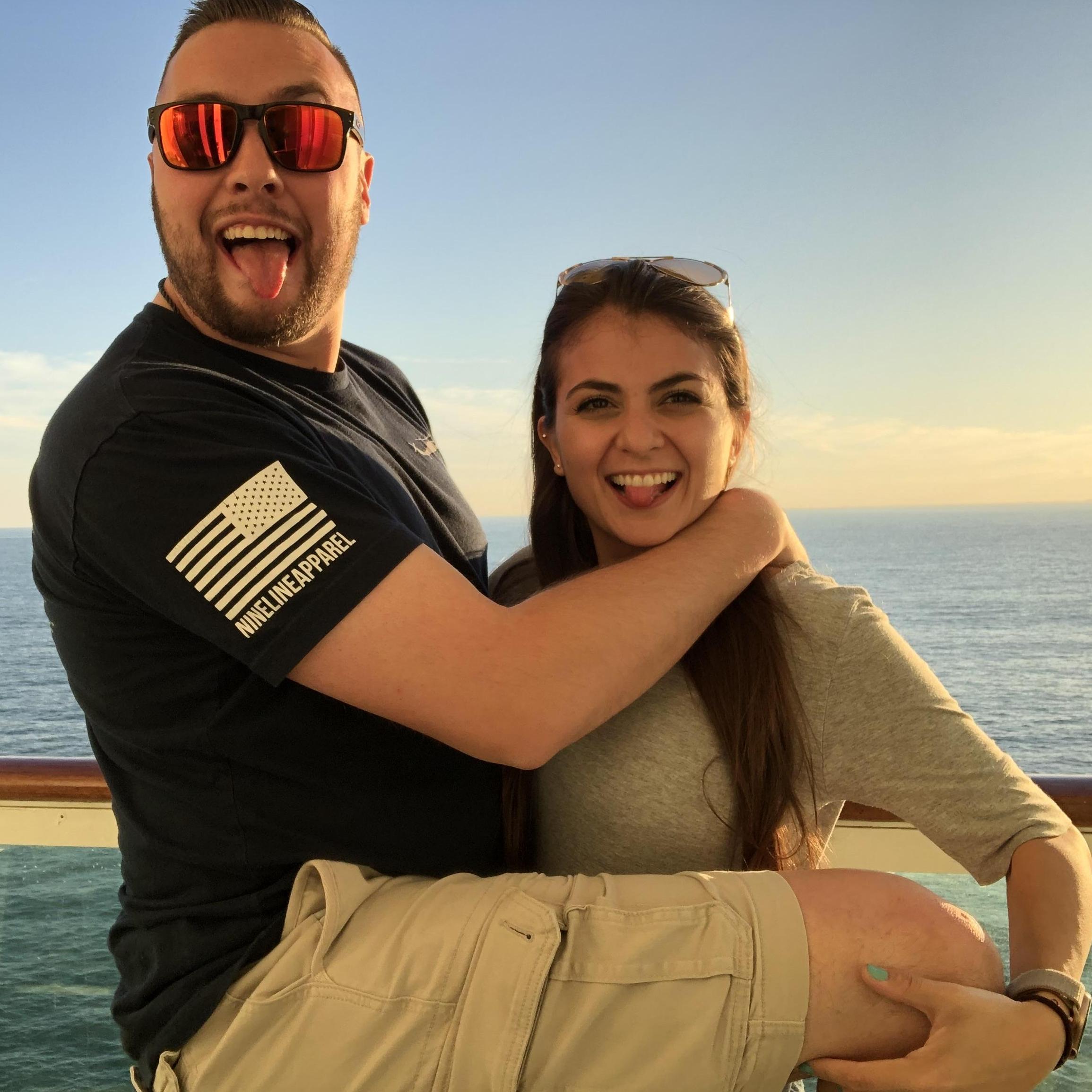 Tyler's first cruise, and my second. This was shortly after we purchased a drink package, and then returned it.