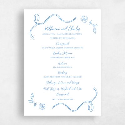 Multi-Colored Wedding Program - Hamilton