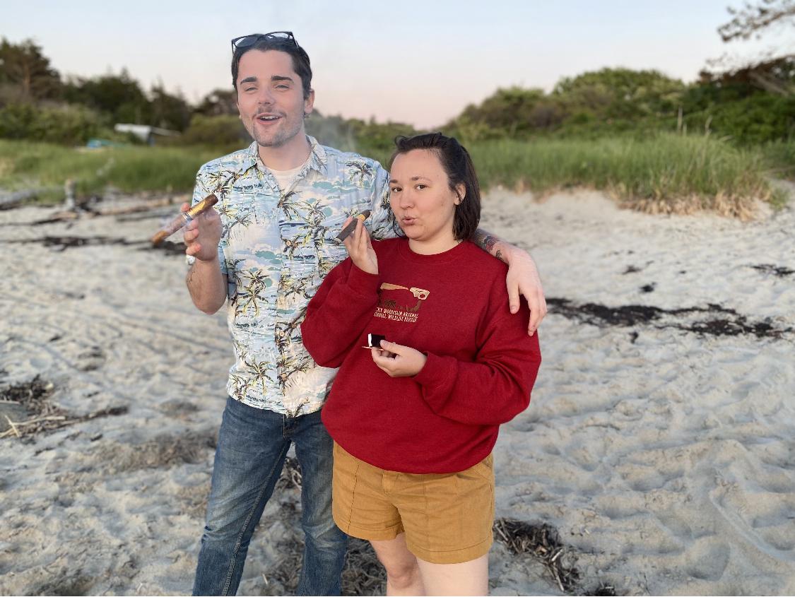 Enjoying a cigar on the beach - 2021