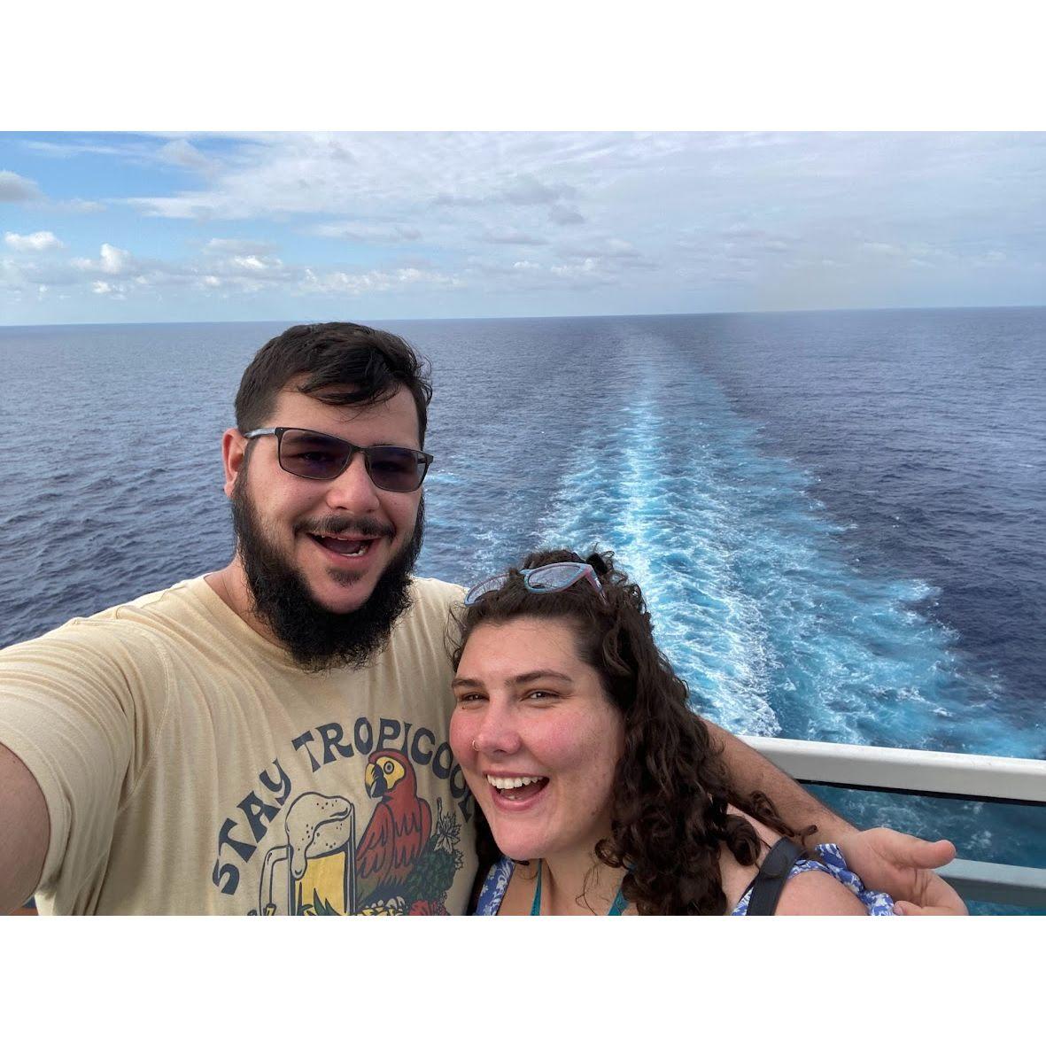 Amazing view atop the glass bridge on the MSC Seashore, November 2023