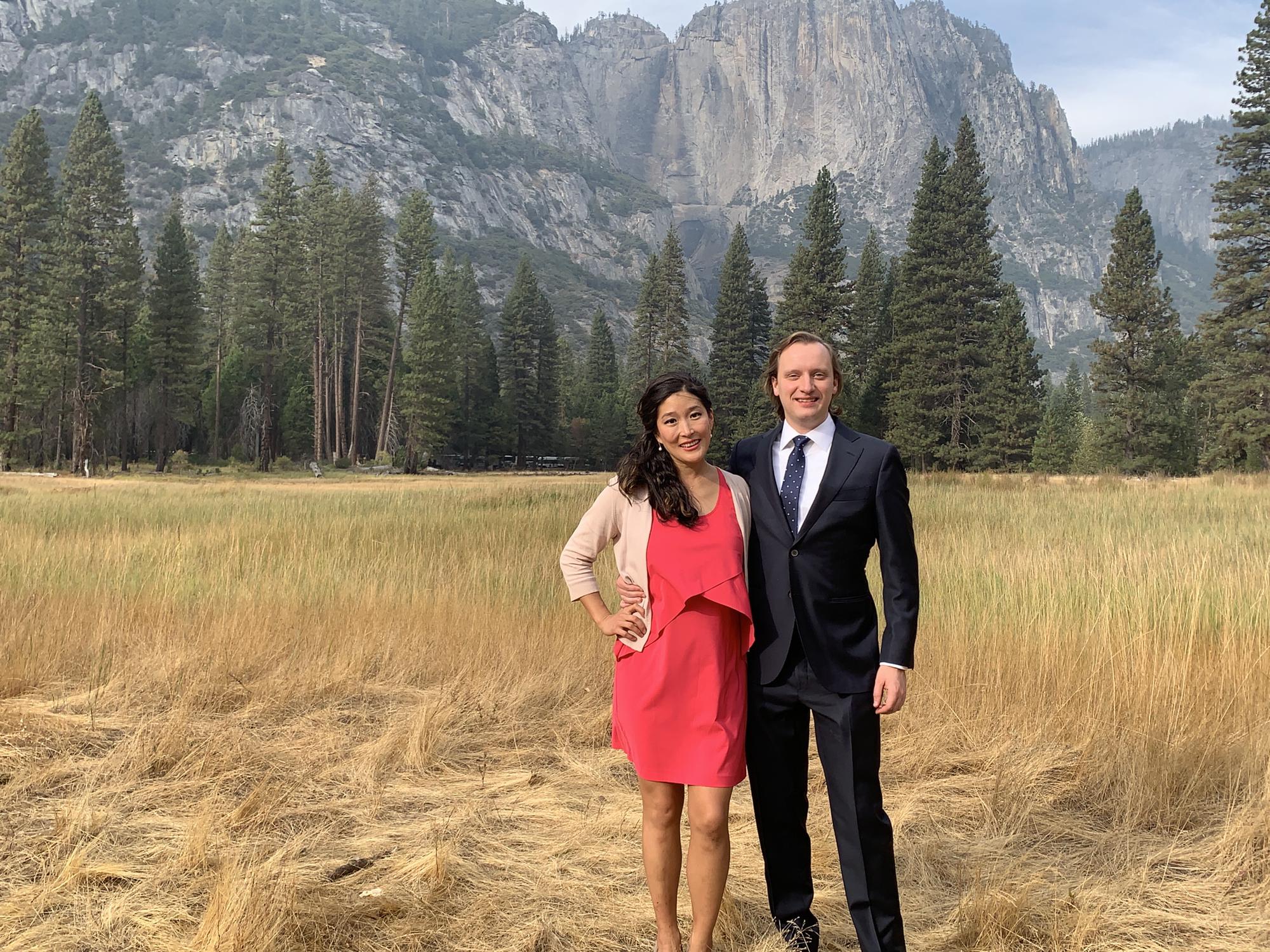 Officiating Emily and Corey's wedding at Yosemite