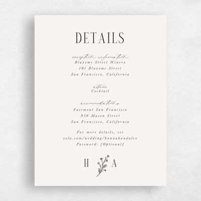 Beige Floral Wedding Enclosure - Nydia