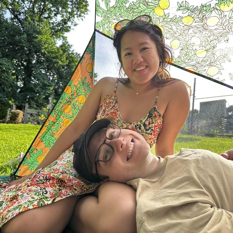 In Juliana's favorite place (Patterson Park on a sunny day in the tent)