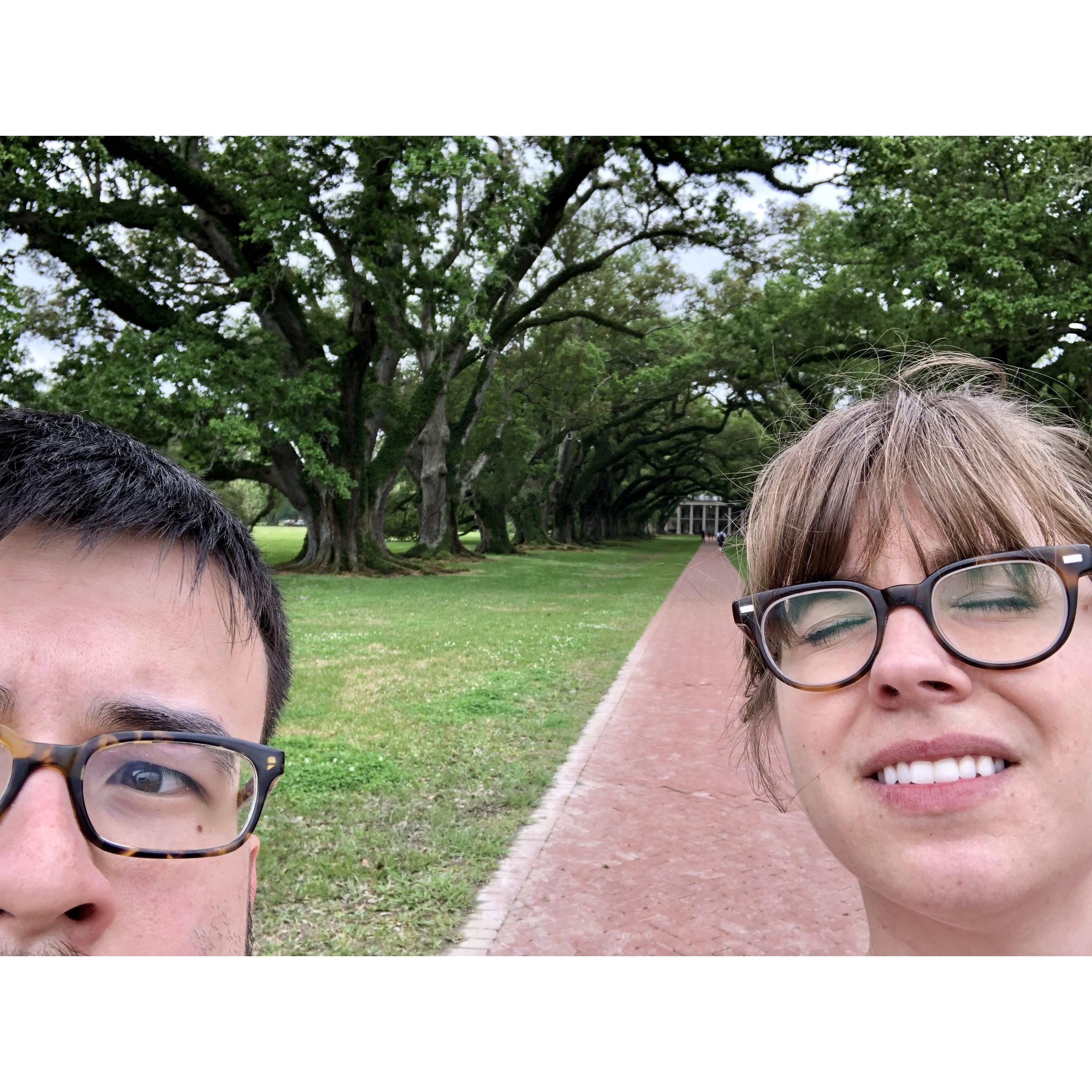 Enjoying our first full day of engagement // Oak Alley Plantation // April 2019
