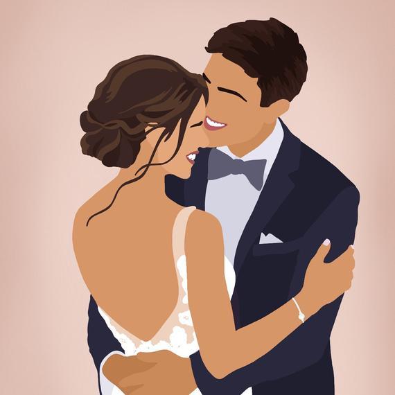 SIMPLE Custom Digital Wedding Illustration, Digital Portrait, Illustration from Photo, Wedding Portrait, Digital Download, Custom Art
