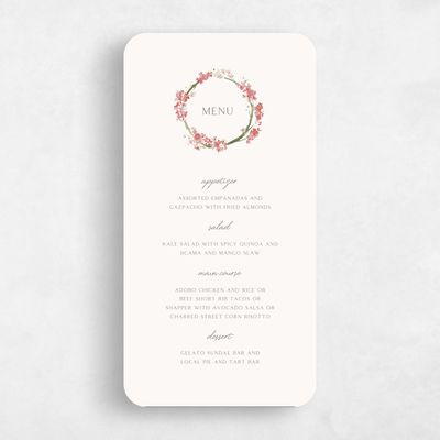 Pink Rounded Wedding Menu - Allamia