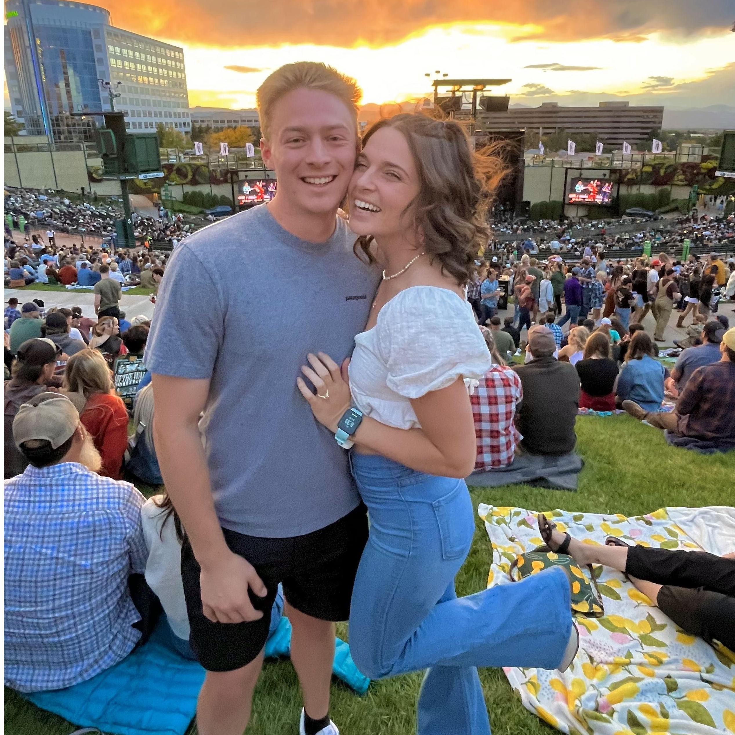 We attended a Tyler Childers concert together in Fall of 2023, where Caroline put a fake ring on her left hand to tease some people. Deep down, we both knew it wasn't just a joke.