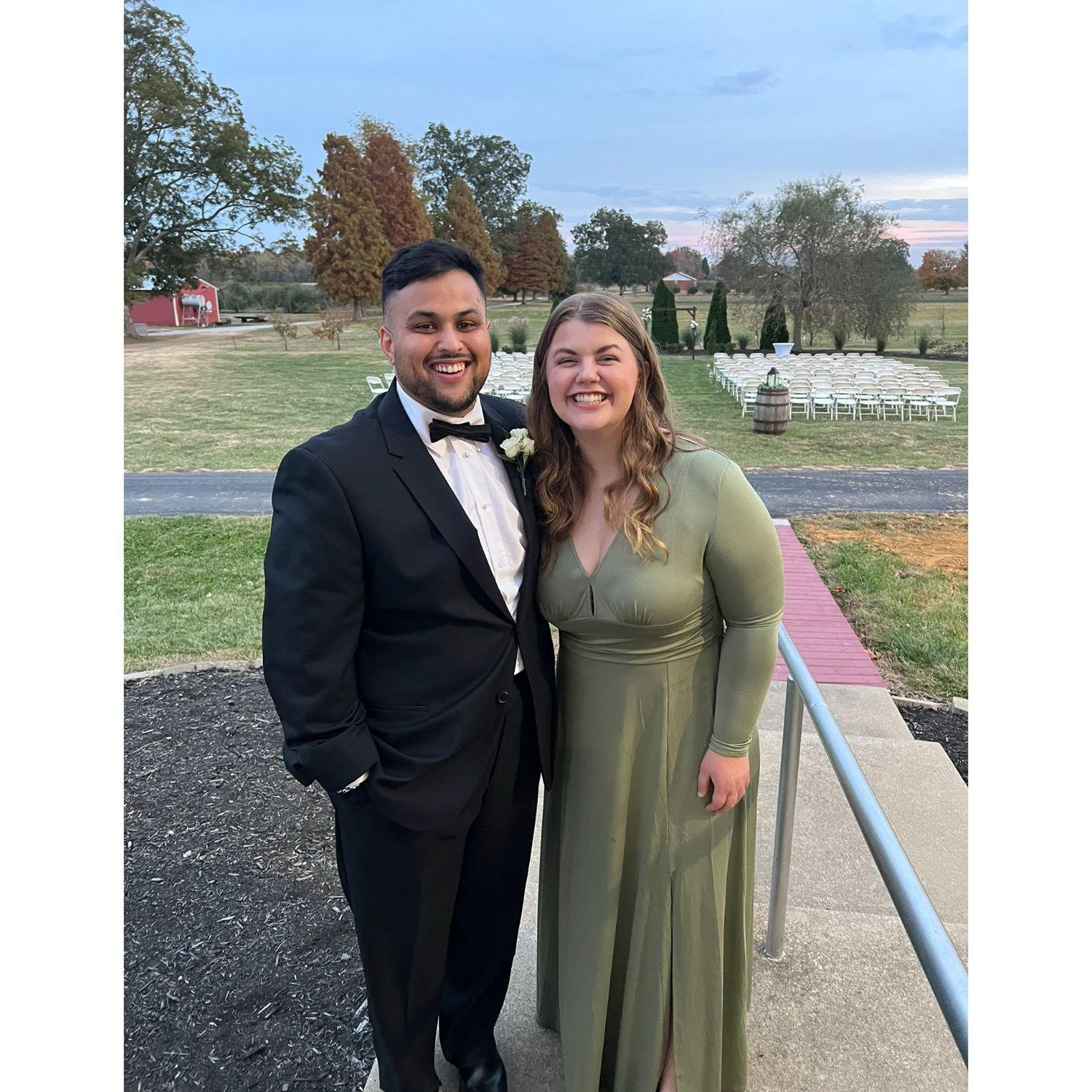 We attended our first wedding together for the Adames