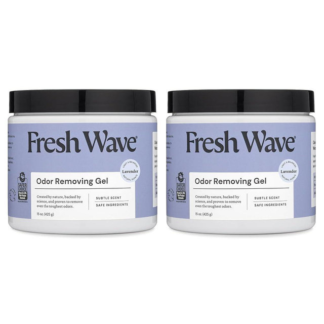 Fresh Wave Lavender Odor Removing Gel, 15 oz., Pack of 2 - Safer Odor Absorbers for Home, Natural Plant-Based Odor Eliminator, Every 15 oz. lasts 30-60 Days, For Cooking, Trash & Pets