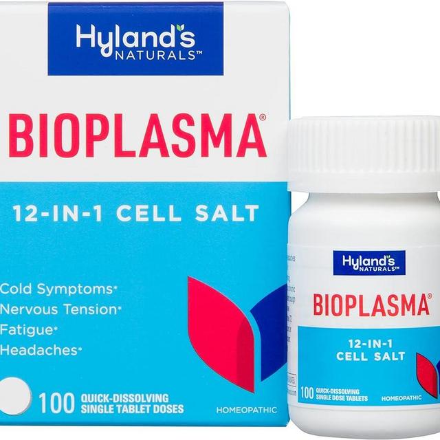 Hyland's Naturals Bioplasma Cell Salts Tablets, Natural Homeopathic Combination of Vital to Cellular Function, For Cold Symptoms, Nervous Tension, Fatigue & Headaches, 100 Count