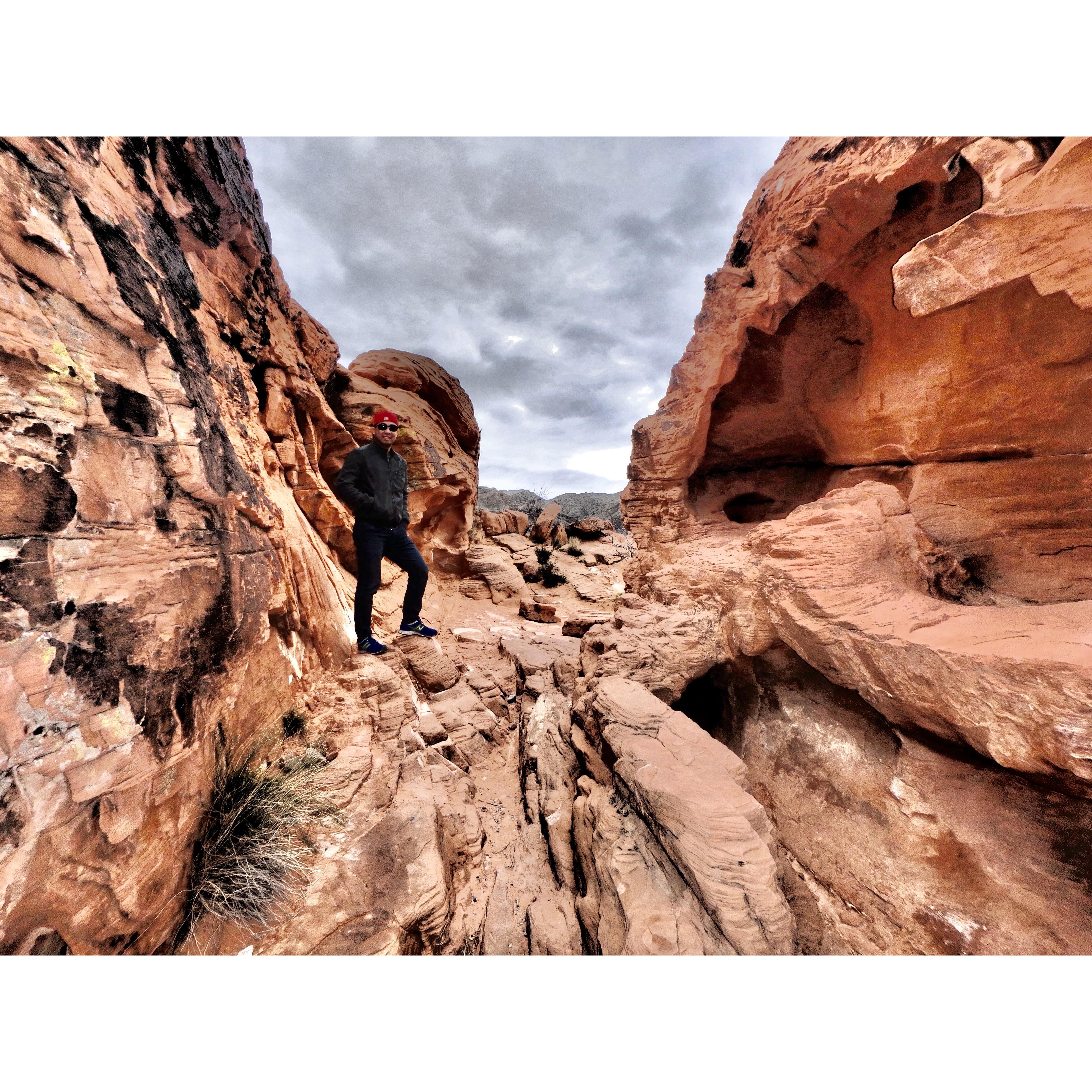 Exploring Red Rock Canyon in Las Vegas, Nevada.