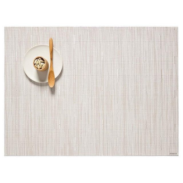 Chilewich Bamboo Placemats Set of 4 - Woven Rectangle Placemats - Reusable, Stain-Resistant, Indoor/Outdoor Tabletop Protection - 18.5" x 13.5" - Coconut