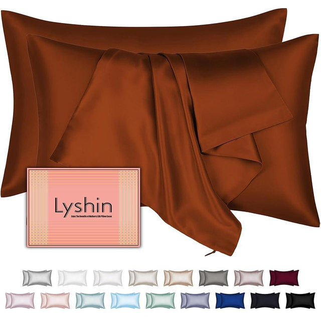 Mulberry Silk Pillow Cases 2 Pack Standard Size 20x26 Inches with Hidden Zipper, Ultra Smooth and Soft Breathable Cooling Silk Satin Pillowcase Set of 2, Better for Hair and Skin, Gifts for Women Men
