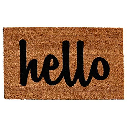 Calloway Mills 100342436NBS Hello Doormat, 24" x 36", Natural/Black