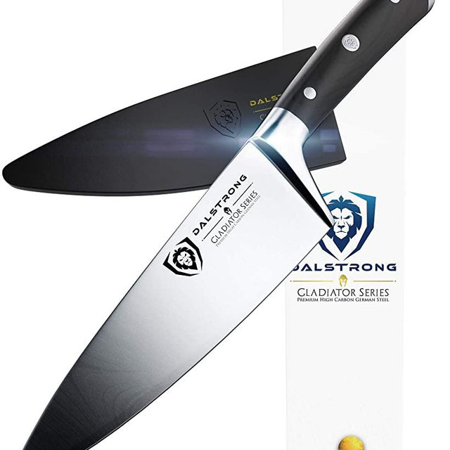 DALSTRONG Chef Knife - Gladiator Series - Forged ThyssenKrupp High Carbon German Steel - Full Tang (6" Chef Knife, Black)