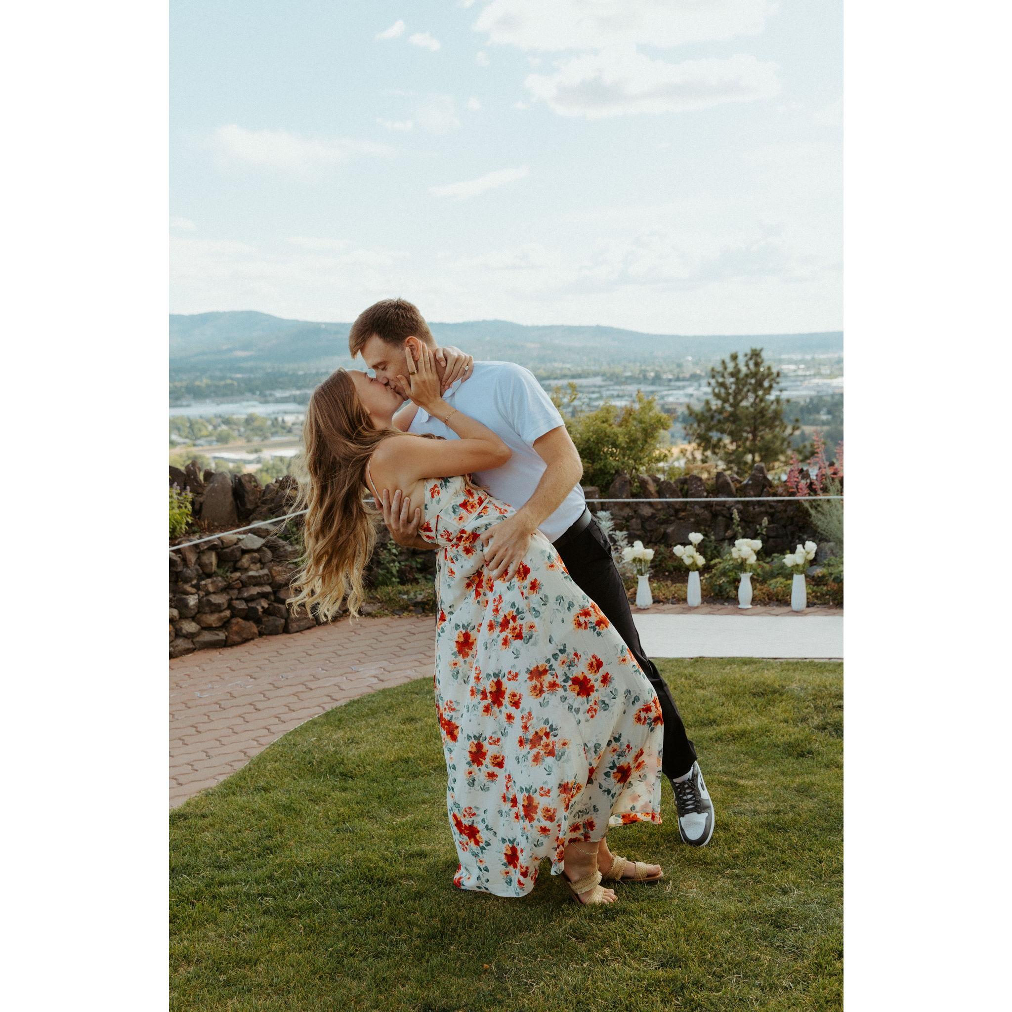 Practicing the dip for the big day!