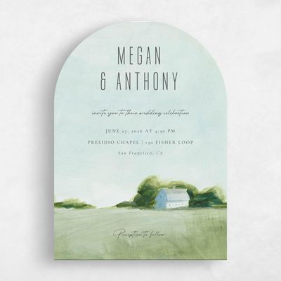 Green Arch Wedding Invitation - Whitaker Portrait