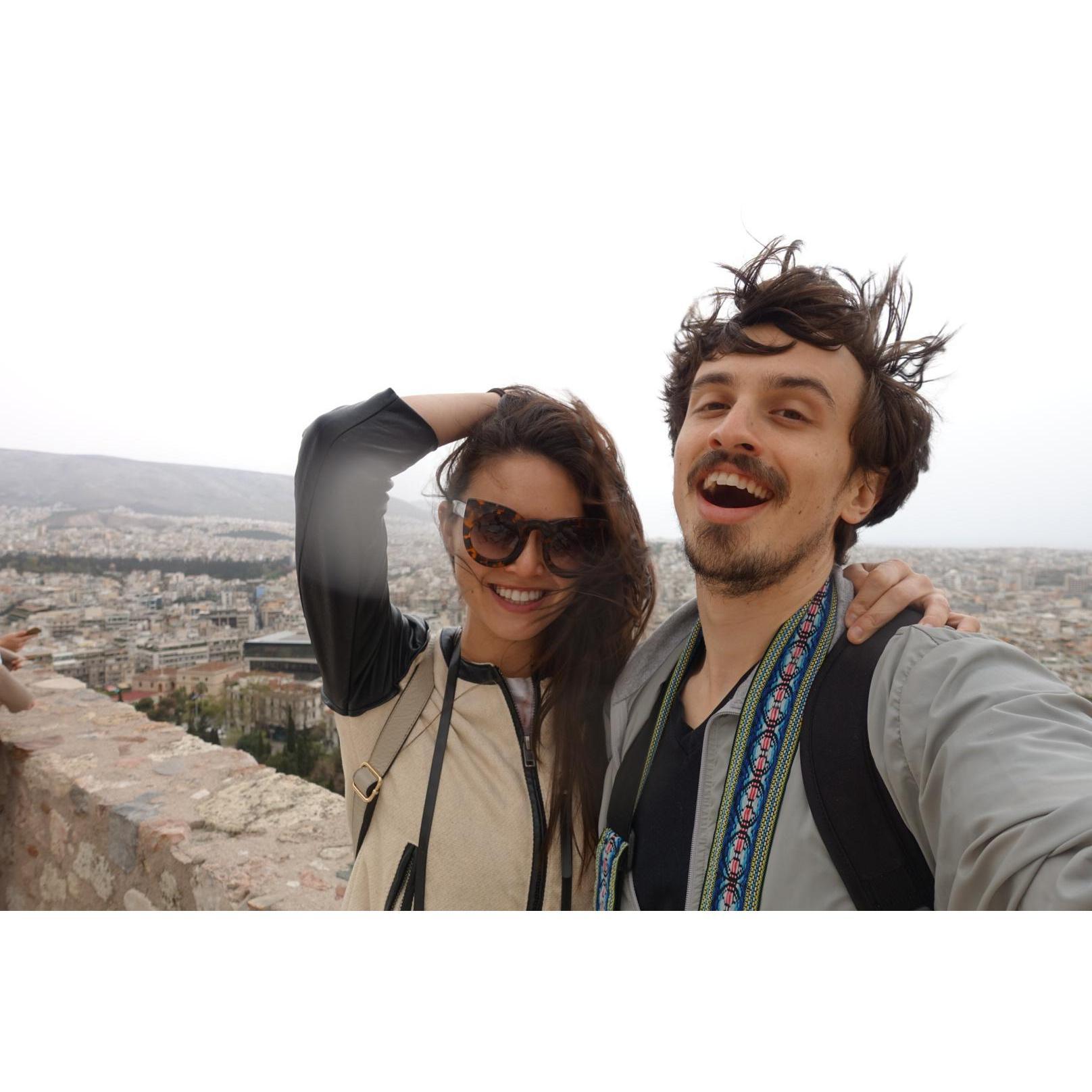 Windy ruins rooftop in Athens, Greece. 2016