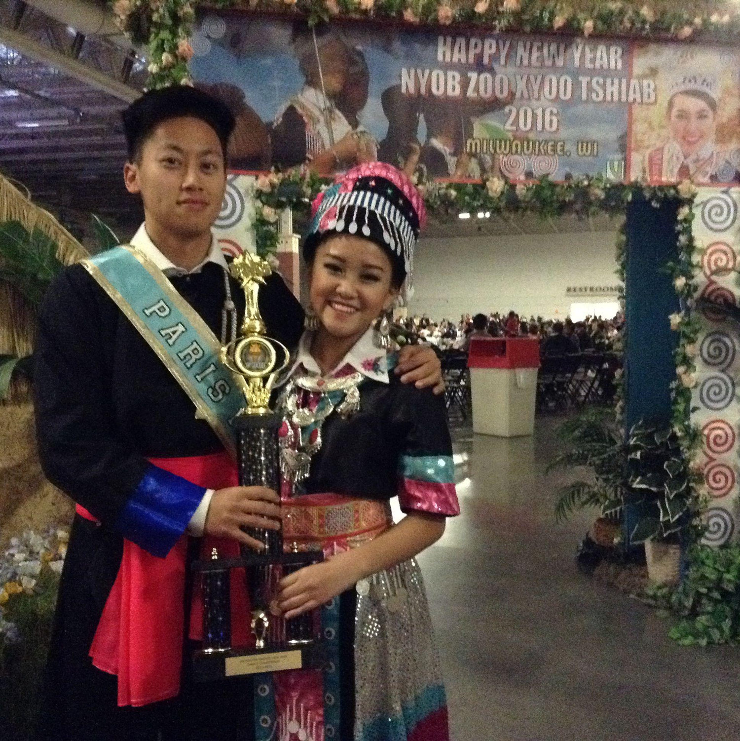Milwaukee Hmong new year 2016. Our second day meeting each other. Fun fact: Paris was a pageant escort and my dance team won first place!