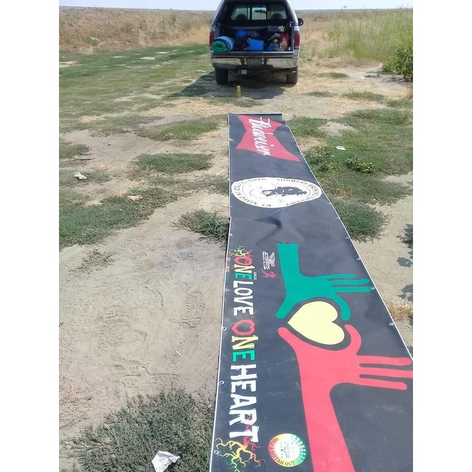 Matt knew I was disappointed I couldn't see Steel Pulse when they came to Woodland's Reggae Fest. The next day he helped clean up the Fairgrounds and scored the main stage banner for me!