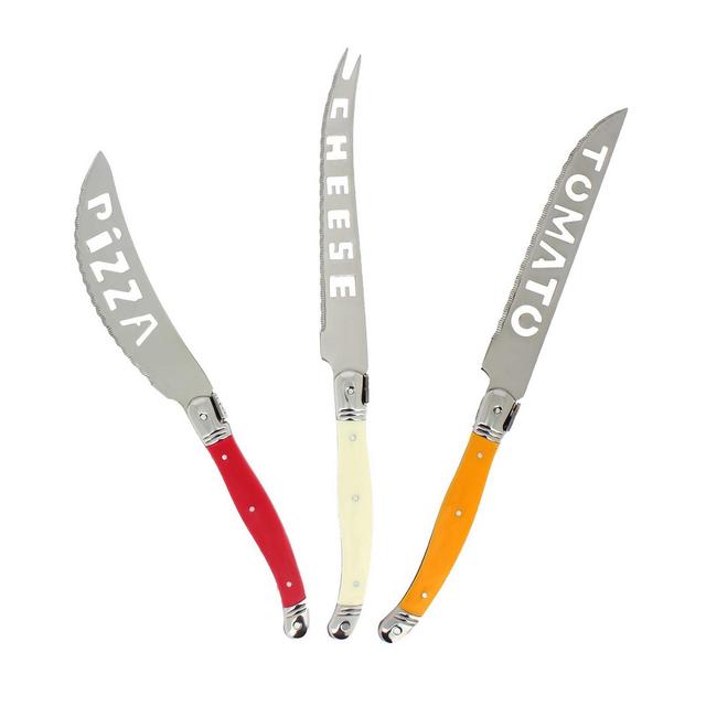 French Home 3 Piece Laguiole Pizza, Tomato, and Cheese Knife Set ,Tuscan Sunset