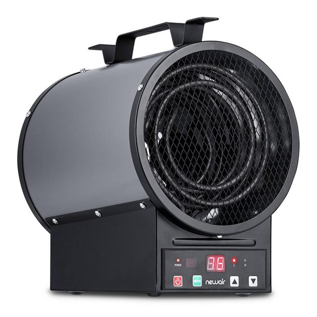 NewAir 4800W Electric Freestanding / Mounted Ceramic Fan Forced Garage Space Heater Gray/Black