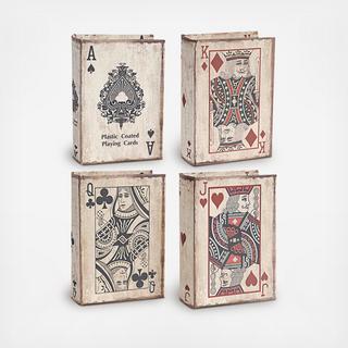 4-Piece Ace Playing Cards Book Box Collection