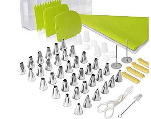 Cake Decorating Supplies Kit, Teenitor 62Pcs Baking Tools Supplies with 36 frosting tips and nozzles pastry bags lifter scissors scrapers cleaning brush flower nail coupler Plastic Sealing Clips