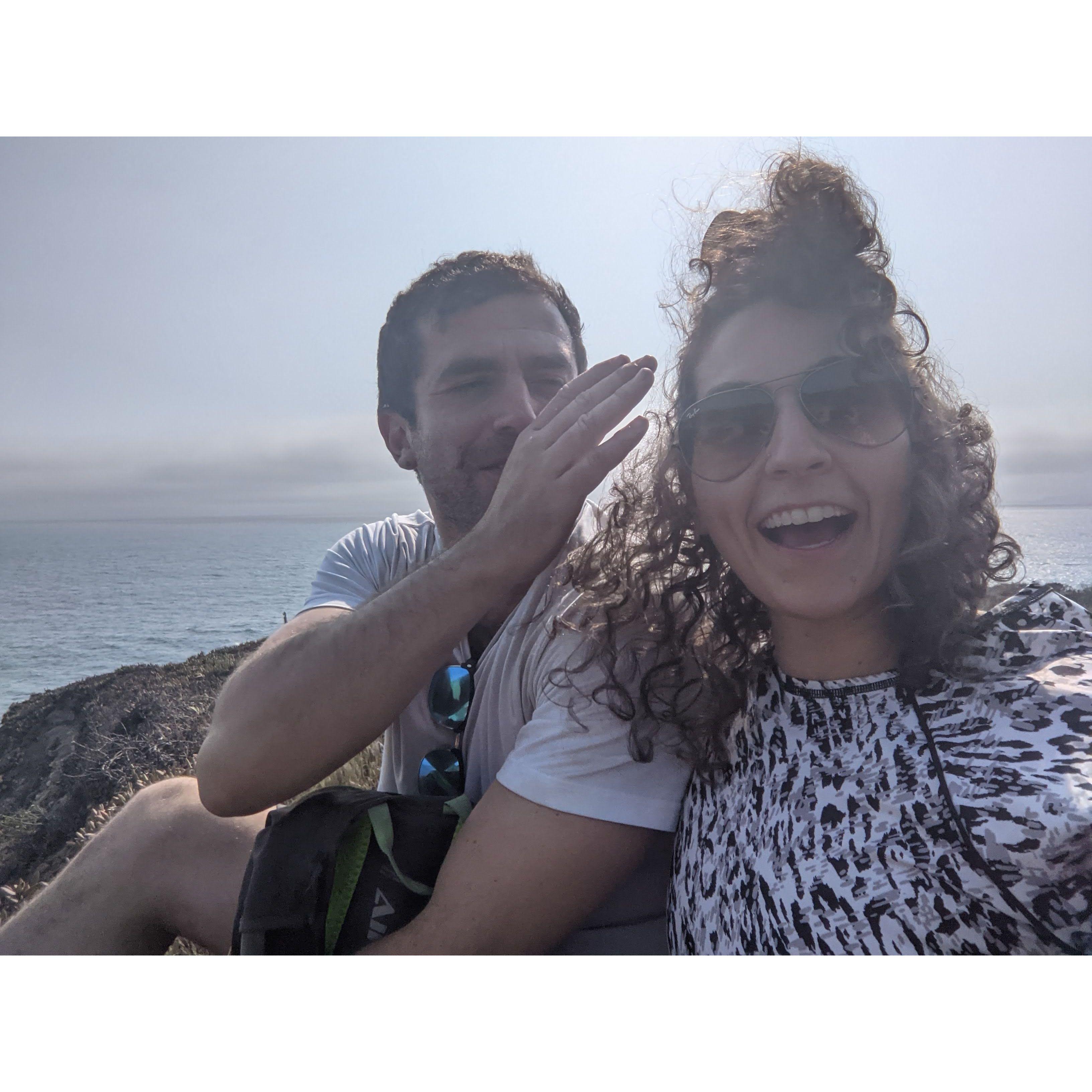 August 2021: Amanda and Leo hiking in Marin, CA