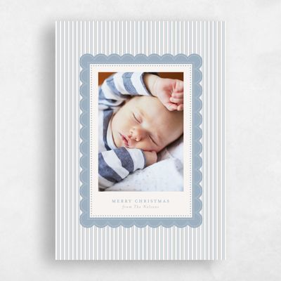 Powder Blue Holiday Card - Thatcher Portrait