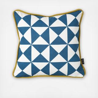 Little Blue Geometry Cushion