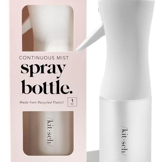 Kitsch Continuous Spray Bottle for Hair – Fine Mist Water Mister & Water Spray Bottle – Recycled Hair Spray Bottle – Spray Bottles for Cleaning, Styling, Plants & More – White, 150ml