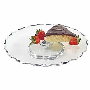 Hand Painted Silver Chiseled Edge 13" Smooth Turning Platter