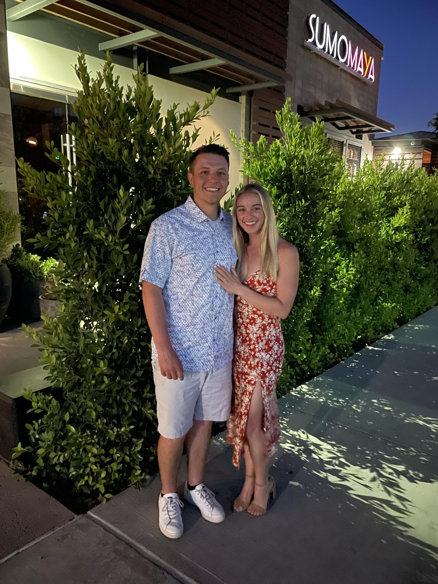 Celebration dinner after our engagement!