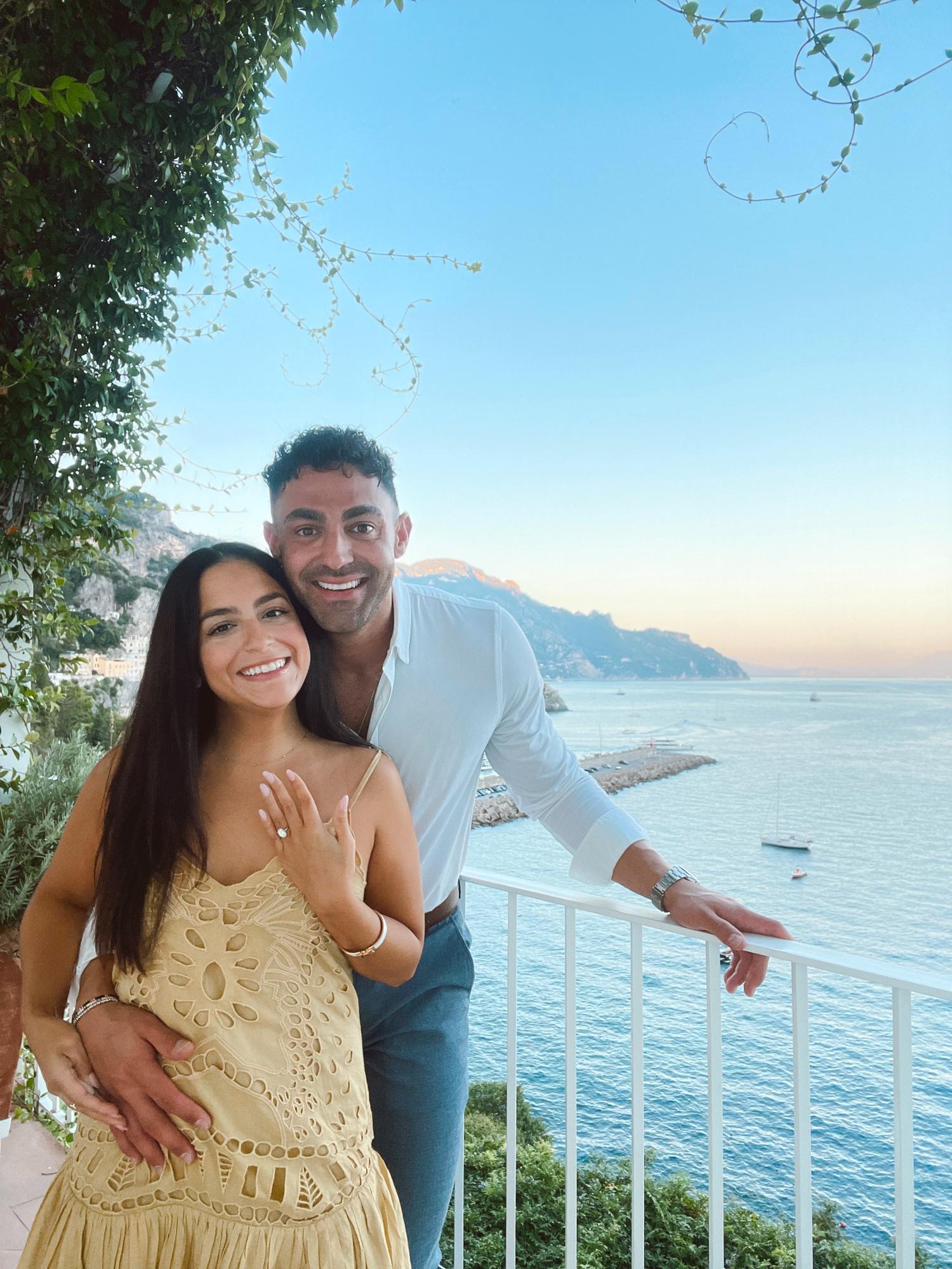 The hotel room balcony in Amalfi, Italy where Matt proposed to Jenn
