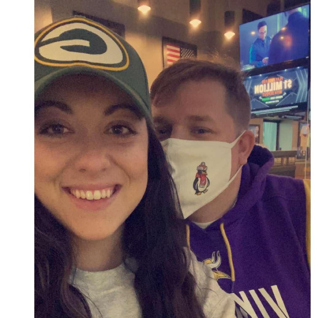 Our ongoing rivalry!  I am a Packers fan and Michael is a Vikings fan.