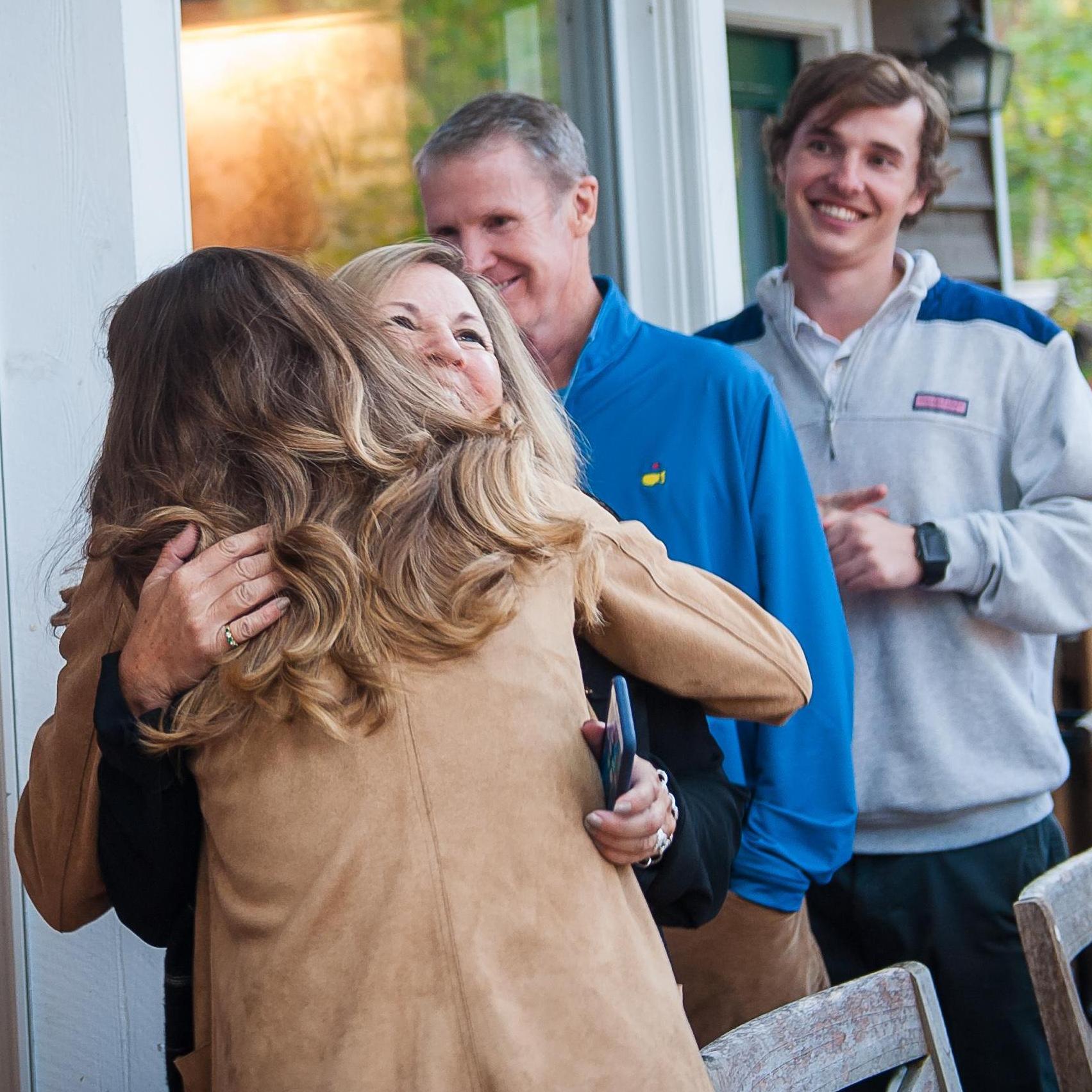 Hugs from Courtney's mom at the engagement!