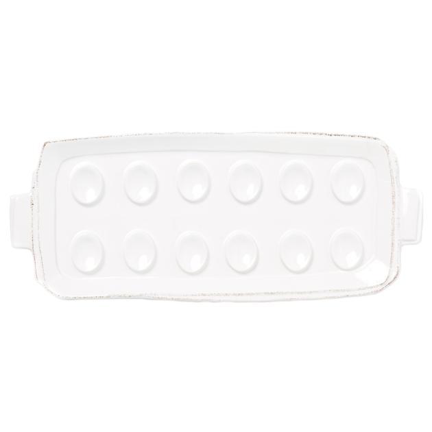 Vietri Lastra White Egg Tray