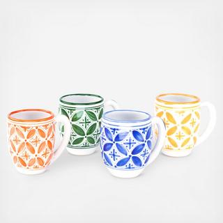 Assorted Colors Fez Mug, Set of 4