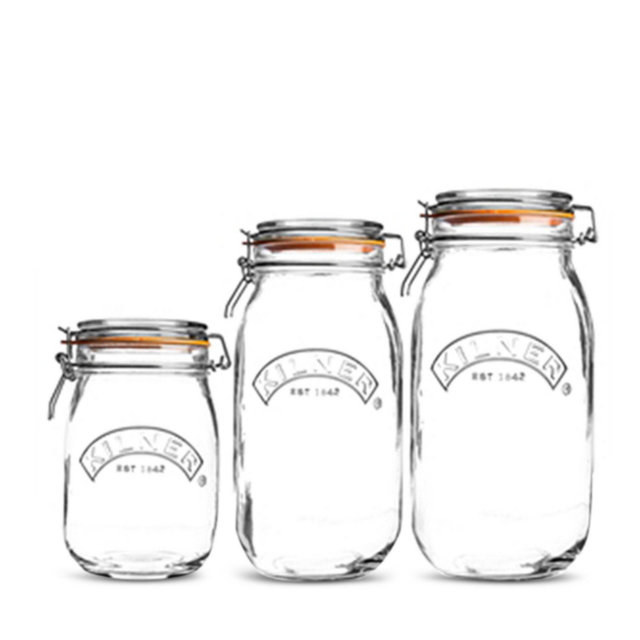 Kilner Round Clip Top Jars, Set of 3