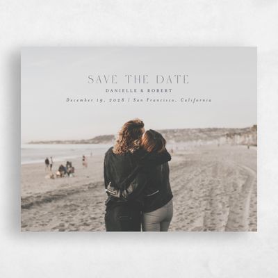 Grayed Navy, Blue Wedding Save the Date - Okavango Landscape