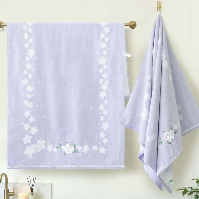 VOOVA & MOVAS Purple Bath Towels, Bathroom Towels Set of 2, 28"x56" - 100% Cotton | Quick Dry | Absorbent | Light Weight, Luxury Body Towel, Purple