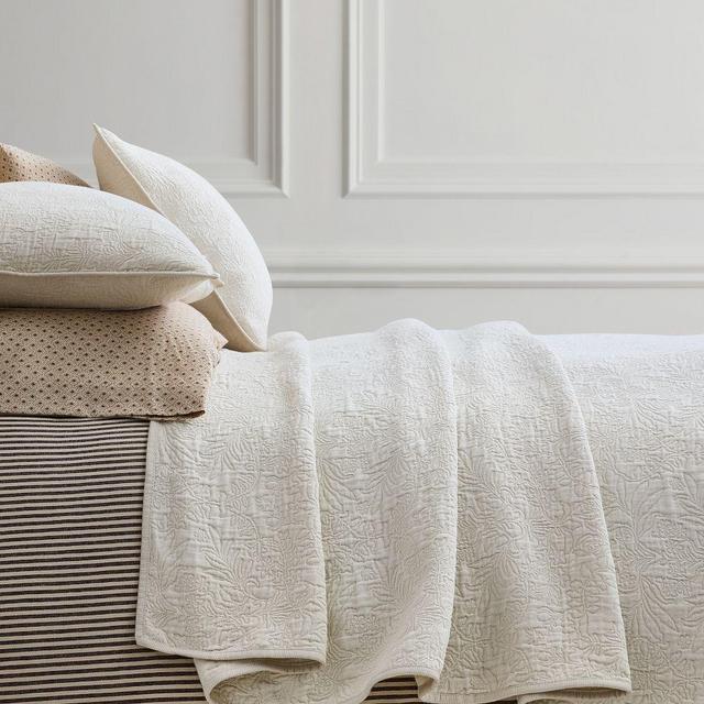 Pierce & Ward Mirror Matelasse Coverlet, King/Cal. King, Bone White