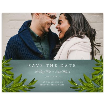 Teal, Green Wedding Digital Save the Date - Marietta Portrait