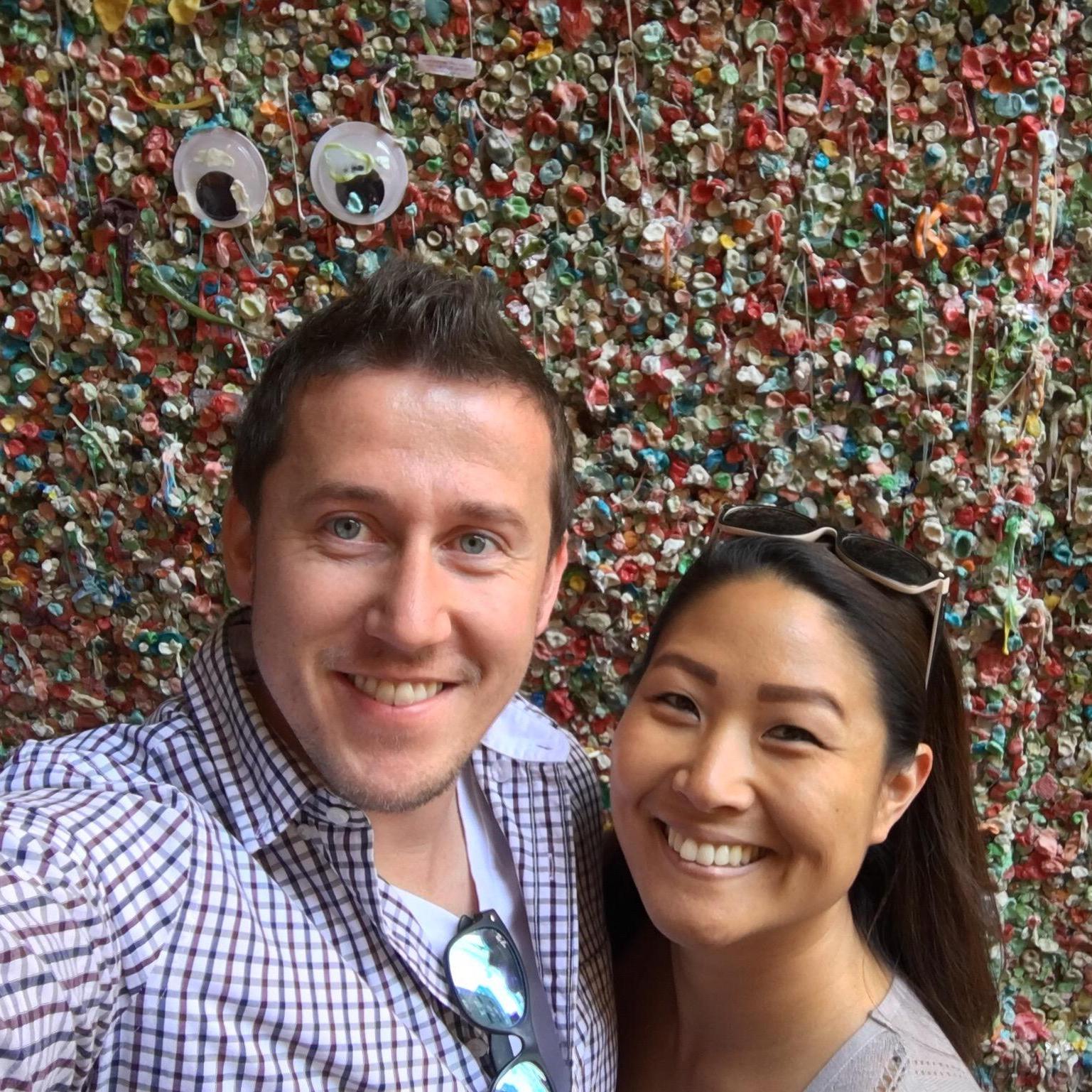 Adding to the Gum Wall in Seattle, WA