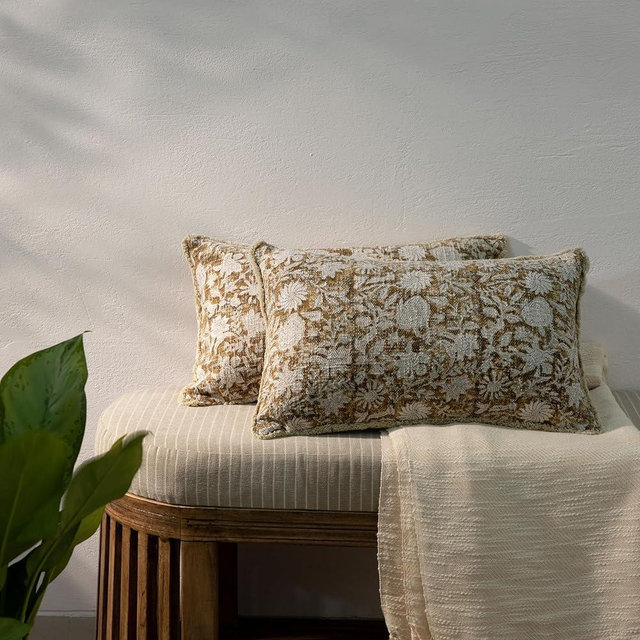HOME WIBE Decorative Throw Pillow Covers, Set of 2 (Teak Brown, 12" x 20" (Pack of 2))