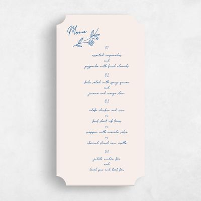 Beige Ticket Wedding Menu - Larian