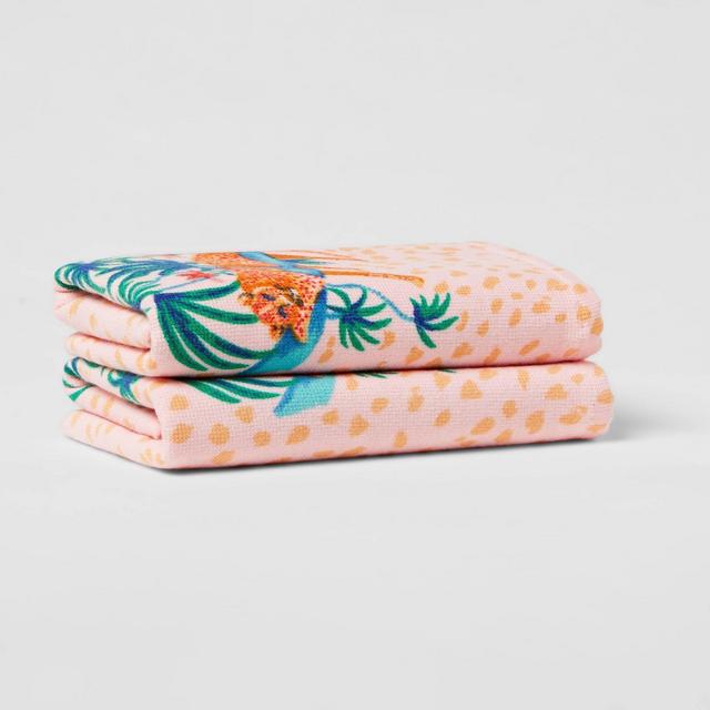 2pk Leopard Dot Hand Towel Set Navy - Opalhouse™