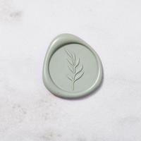 Green Wedding Wax Seal - Delicate Leaves