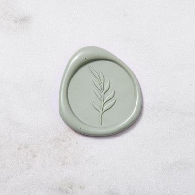 Green Wedding Wax Seal - Delicate Leaves